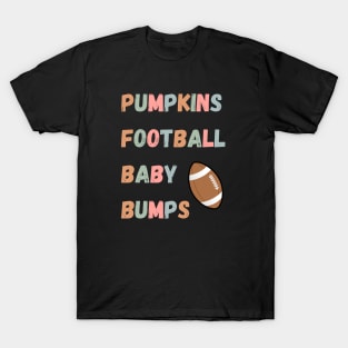 Pumpkins Football baby bumps. Halloween, Maternity Pregnancy Announcement. T-Shirt